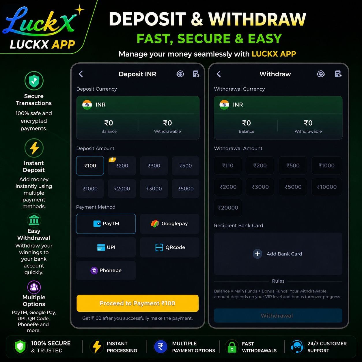 LUCKX Download page with APK installation option for cricket, sports, and gaming features.
